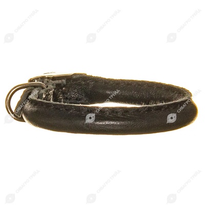 Ошейник кожаный CORD (КРУГЛЫЙ) цветной, d 0.5 см, пряжка 1 см, 18 - 22 см