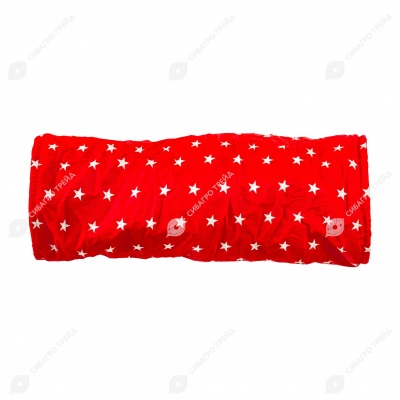 ВЕЛИКИЙ КОТ туннель с шуршащим элементом (65 * 22 см) красный со звёздочками