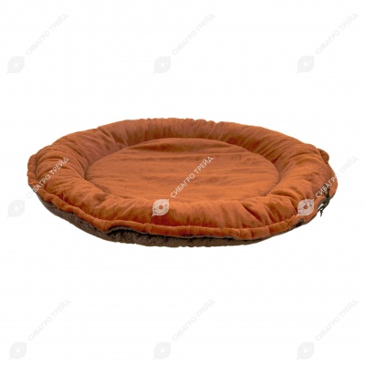 Лежанка на кулиске круглая большая, иск.мех (100 см), BLACK CAT