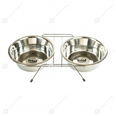 Миски металлические на подставке 2 * 0,75 л, DOGMAN