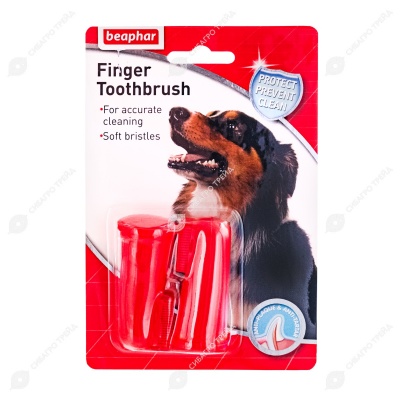 Зубная щетка для кошек и собак на палец, 2 шт, BEAPHAR