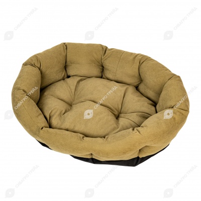 Лежанка ОБЛАКО-БАРХАТ №3 овальная пухлая МИЛИТАРИ (59 * 51 * 18 см), ДАРЭЛЛ