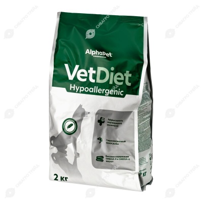 ALPHAPET VET DIET для собак всех пород при пищевой аллергии и непереносимости ингредиентов 2 кг
