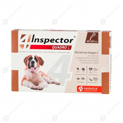 INSPECTOR QUADRO капли для собак 40 - 60 кг, 1 пипетка