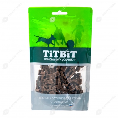 TITBIT лакомство косточки мясные для собак с говядиной
