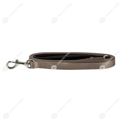 Поводок нейлоновый 3 метра, ширина 20 мм, ручка кожаная, ЧК