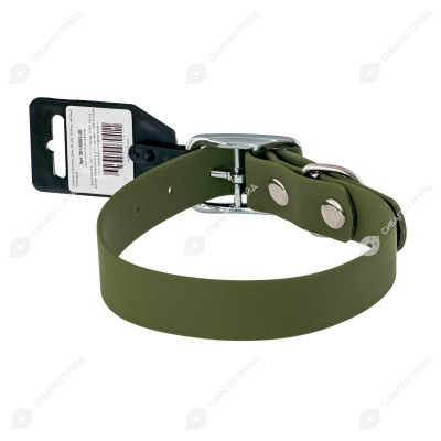 Ошейник из биотана (25 мм, обхват шеи 35-45 см) матовый, оливковый