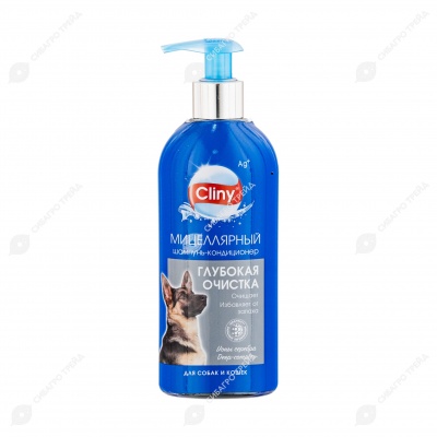 CLINY Шампунь-кондиционер для собак и кошек ГЛУБОКАЯ ОЧИСТКА, 300 мл