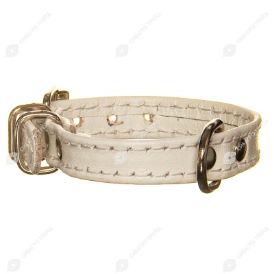 Ошейник кожаный COMFORT (ДВУХСЛОЙНЫЙ, ПРОСТРОЧКА, ЦВЕТНОЙ) 14 - 21 см, 1,2 см, ECO