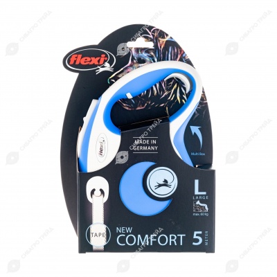 Рулетка COMFORT L (5 м, до 60 кг) ремень, синий, FLEXI