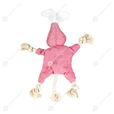 Игрушка-шуршалка Заяц (28 * 26 * 3,5 см) с канатами для собак