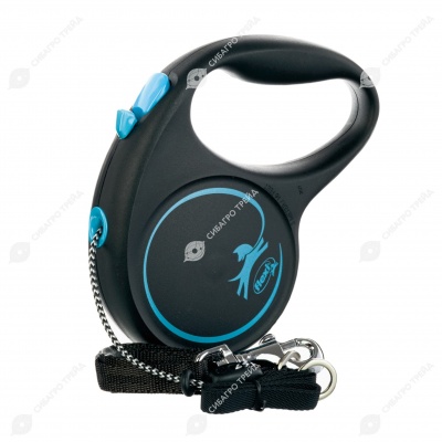 Рулетка BLACK DESIGN M (5 м, 20 кг) трос, синий, FLEXI