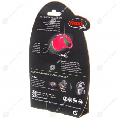 Рулетка CLASSIC S (5 м, 15 кг) ремень, чёрный, FLEXI