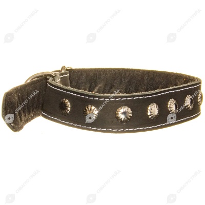 Ошейник №35 кожаный (СИНТЕПОН, УКРАШЕНИЕ), КАСКАД