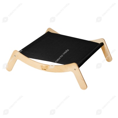 Лежанка-гамак для животных (ковролин черный), ширина 50 см