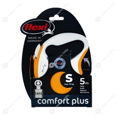 Рулетка COMFORT PLUS S (5 м, 15 кг) ремень, светло-желтый, FLEXI