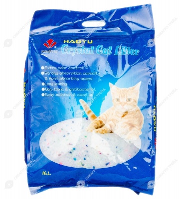 Наполнитель CRYSTAL CAT LITTER силикагель, неароматизированный, 16 л (7,2 кг).