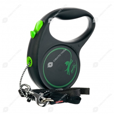 Рулетка BLACK DESIGN M (5 м, 20 кг) трос, зелёный, FLEXI