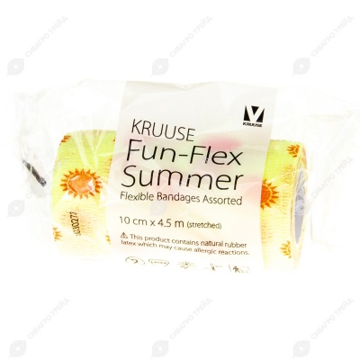 Бинт-бандаж самофиксирующийся FUN-FLEX SUMMER 10 см, 4,5 м, KRUUSE