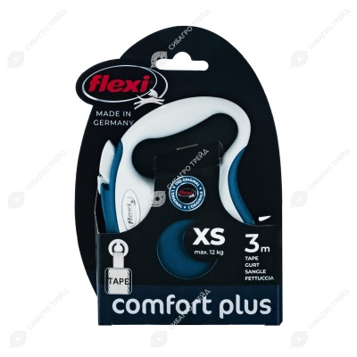 Рулетка COMFORT PLUS XS (3 м, 12 кг) ремень, синий, FLEXI