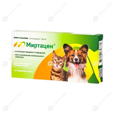 Миртацен для собак мелких пород и кошек, 30 табл (1,88 мг)