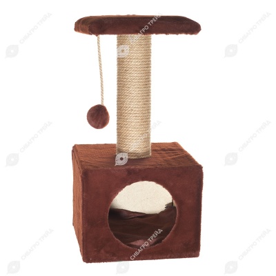 Домик-когтеточка ТОМ (30 * 30 * 65 см), BLACK CAT