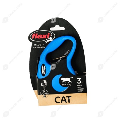 Рулетка CLASSIC CAT ХS (3 м, 8 кг) трос, синий, FLEXI