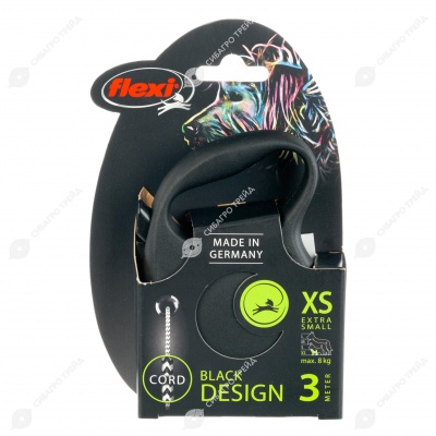 Рулетка BLACK DESIGN XS (3 м, 8 кг) трос, серебро, FLEXI