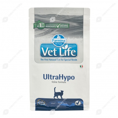 VET LIFE ULTRAHYPO для кошек (снижение пищевой непереносимости), 0,4 кг.