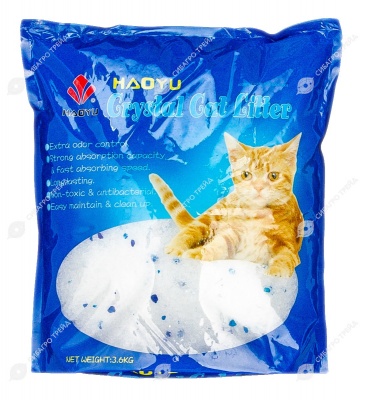 Наполнитель CRYSTAL CAT LITTER силикагель, неароматизированный, 7,6 л (3,6 кг).