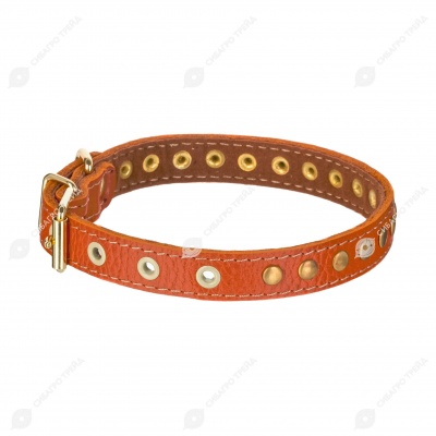 Ошейник №17 кожаный (ПОДКЛАД, КЛЁПАННЫЙ), ЧК