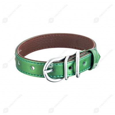 Ошейник цветной с украшением стразы сплошной ряд 17/320