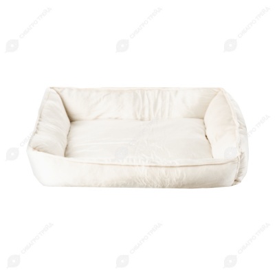 Лежак WOGY (50 * 40 см) для животных, с бортами, велюр, молочный