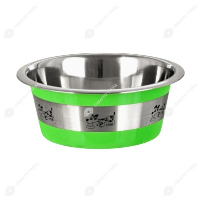 Миска металлическая №1 с печатью "Собака", 0,75 л, DOGMAN