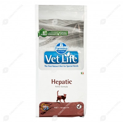 VET LIFE HEPATIC для кошек (поддержание работы печени), 2 кг (Годен до 06.2026 г.)