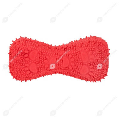 Игрушка-пищалка гантель с мелким ворсом 13 см для собак, NUNBELL