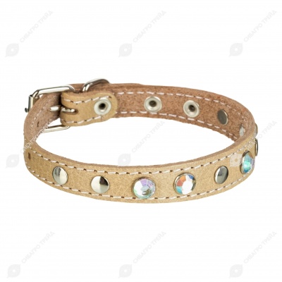 Ошейник №12 кожаный (УКРАШЕННЫЙ), ЧК