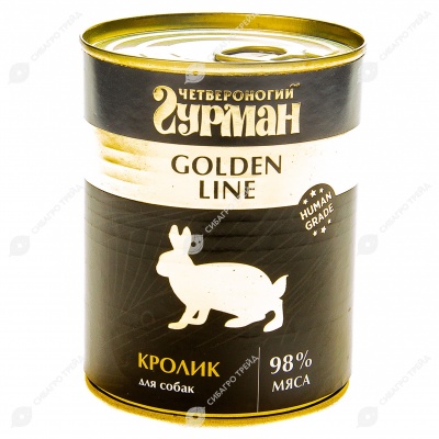 ЧЕТВЕРОНОГИЙ ГУРМАН Golden Line для собак (КРОЛИК), 340 г.