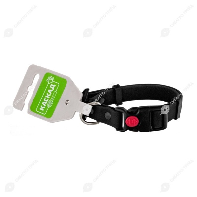 Ошейник из биотана с фастексом (15 мм, обхват шеи 20-31 см) матовый, черный