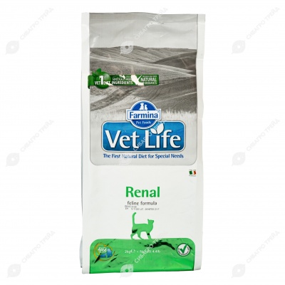 VET LIFE RENAL для кошек (поддержание функции почек), 2 кг.