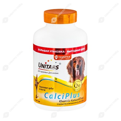 UNITABS CalciPlus c Q10 для зубов и костей для собак, 200 табл.