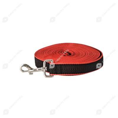 Поводок (7 м * 2,5 см), черный с красным