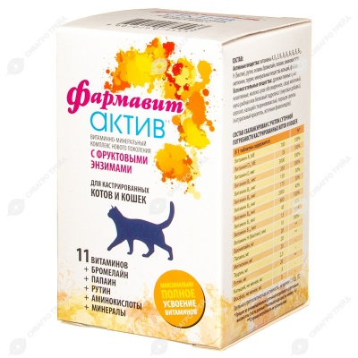 ФАРМАВИТ АКТИВ для кастрированных котов и кошек, 60 табл