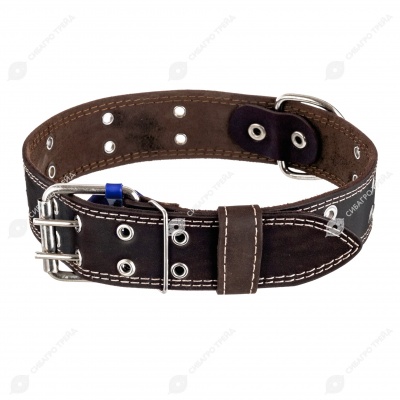 Ошейник кожаный СТАНДАРТ 4,5 см, до 70 см, КОРИЧНЕВЫЙ, ДАРЭЛЛ