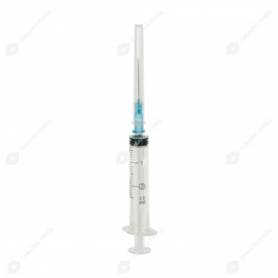 Шприц 2 мл одноразовый трёхкомпонентный (0,6 * 30 мм), Pascal