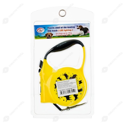 Поводок-рулетка для животных l=3 м до 15 кг с фонариком, (14 * 10 * 3 см), микс, NUNBELL