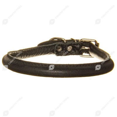 Ошейник кожаный CORD (КРУГЛЫЙ) цветной, d 1 см, пряжка 1,6 см, 46 - 52 см