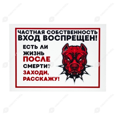 Табличка "Есть ли жизнь после смерти" формат А5 (148 мм * 210 мм), ДАРЭЛЛ