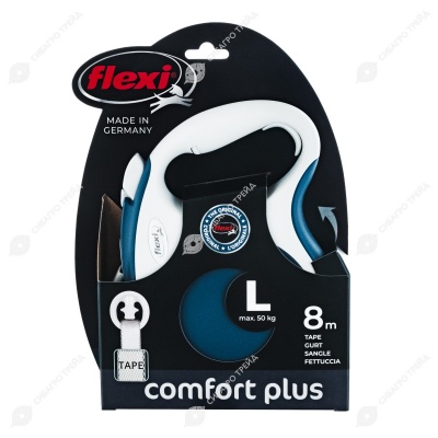 Рулетка COMFORT PLUS L (8 м, 50 кг) ремень, синий, FLEXI