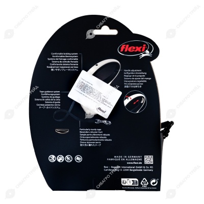 Рулетка ONE FOR ALL (5 м, 30 кг) ремень, белый/черный, FLEXI